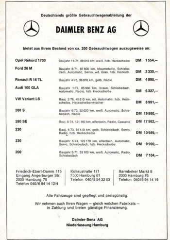 Match Programme - backcover