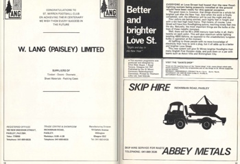Match programme pages 18 & 19