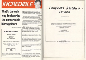 Match programme pages 8 & 9