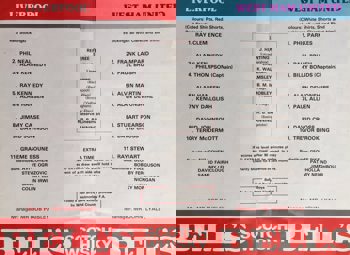 Match Programme - Lineups