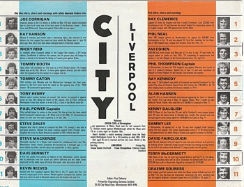 Match programe lineups