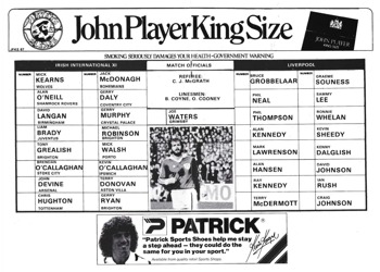 Match programme lineups