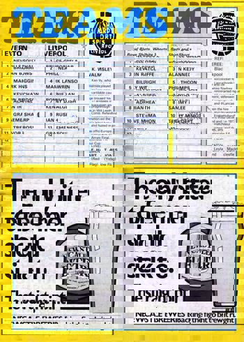 Match programme lineups