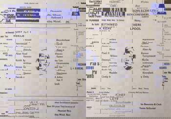 Match programme lineups