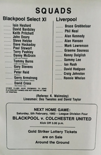 Match programme lineups