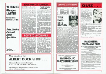 Match programme - Article