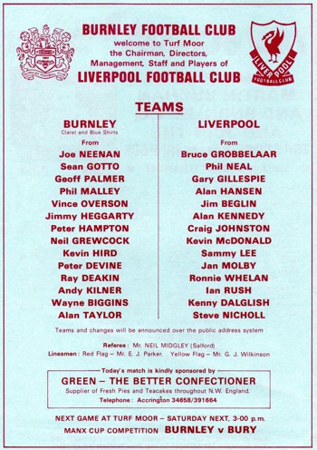 Match programme
