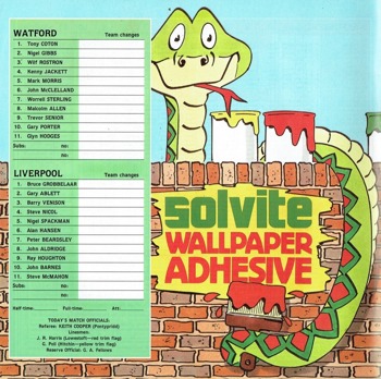 Match programme - Lineups