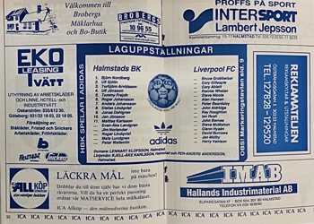 Match programme lineups