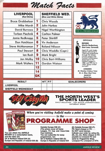 MatchProgramme Lineups