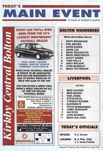 Match Programme Lineups