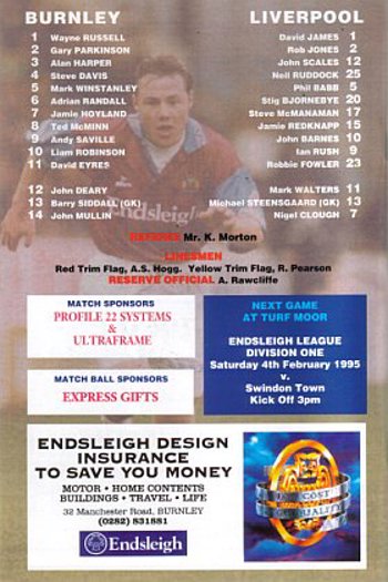 Match programme (BackCover)