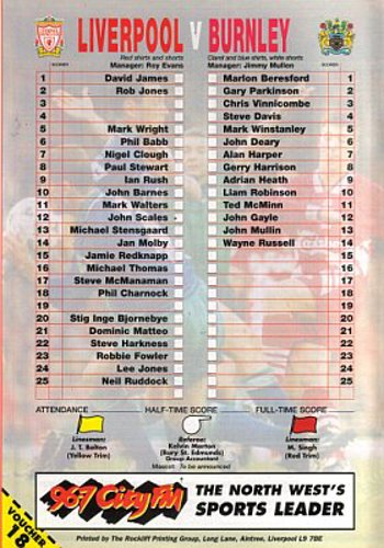 Match programme (BackCover)