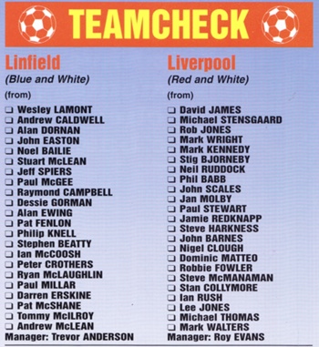 Match programme lineups