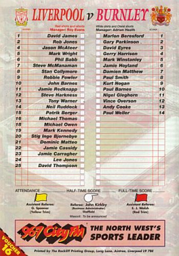 Match programme (BackCover)