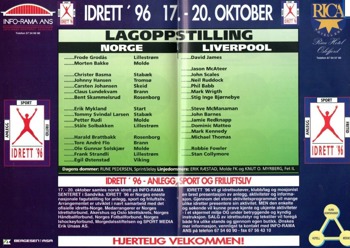 Match programme lineups