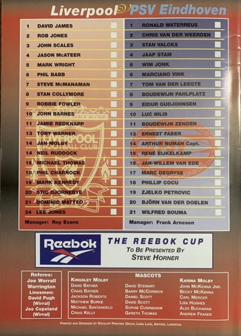Match programme lineups