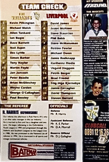 Match programme team check