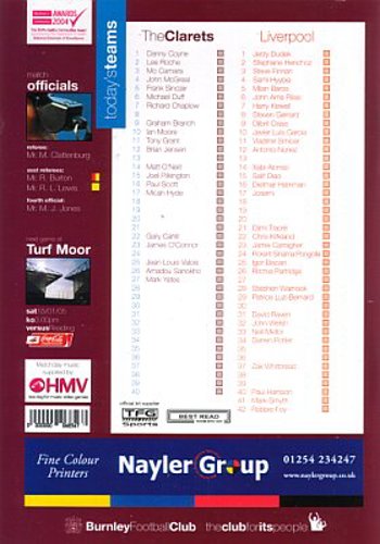 Match programme (BackCover)