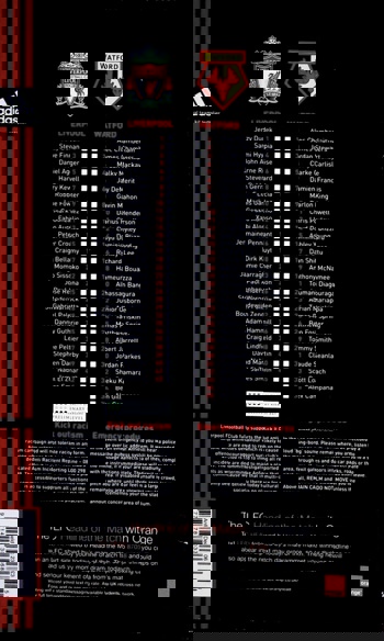 Match programme - Lineups