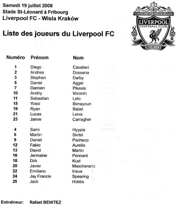 Match programme