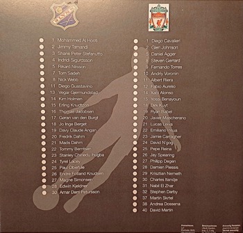 Match programme lineups