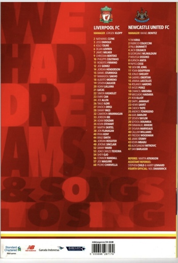 Match programme squadlist