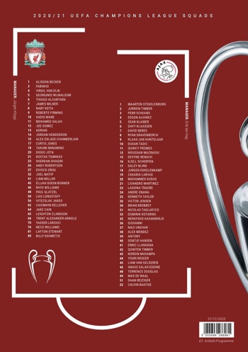 Match programme squadlist