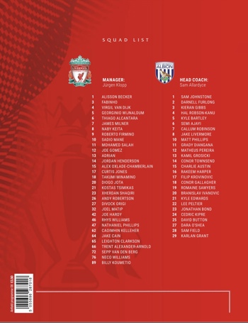 Match Programme squadlist