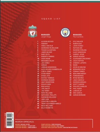 Match programme squadlist