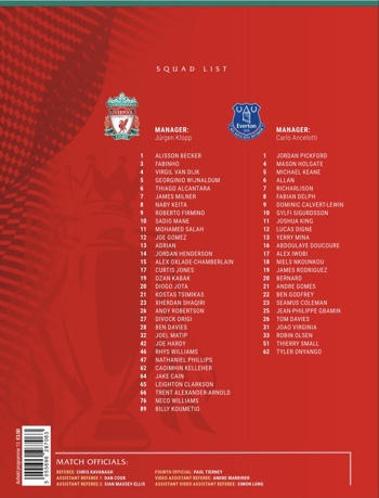 Match programme squadlist