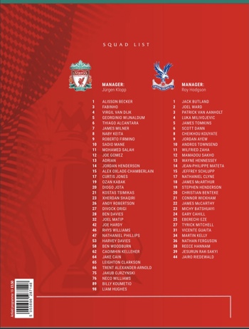Match programme squadlist