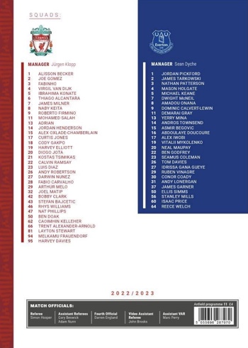Match programme squadlist