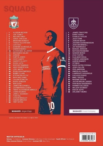Match programme squadlist