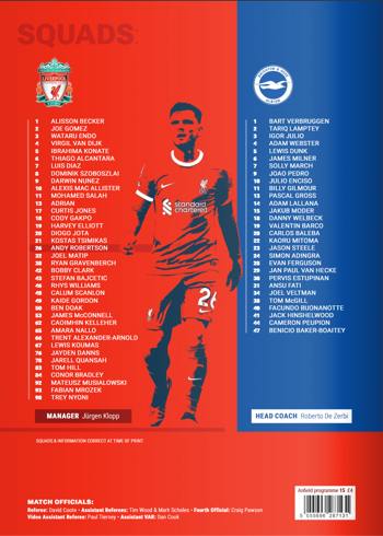 Match programme squadlist