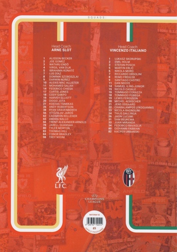 Match programme squadlist