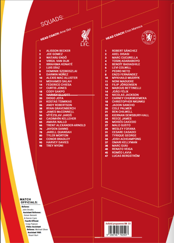Match programme squadlist