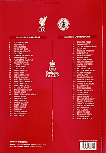 Match programme