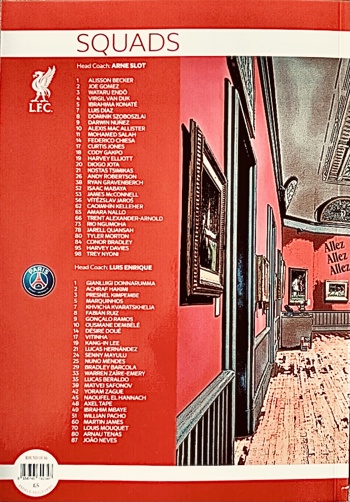 Match programme squadlist