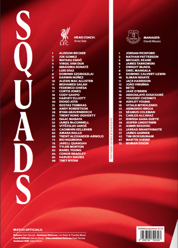 Match programme squadlist