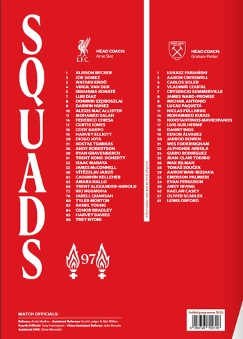 Match programme squadlist
