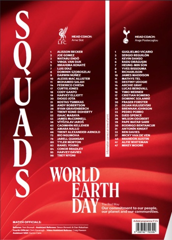 Match programme squadlist