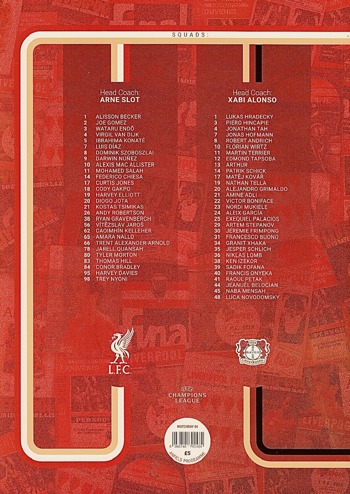 Match Programme squadlist