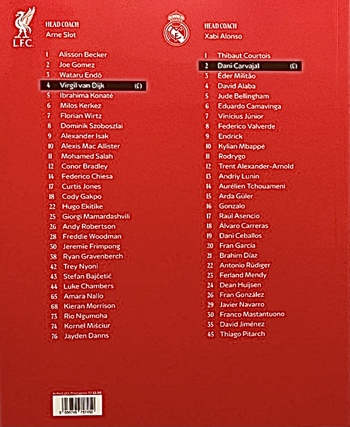 Match programmes squadlist