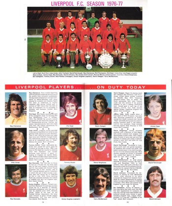 Pen pics of Liverpool from match programme