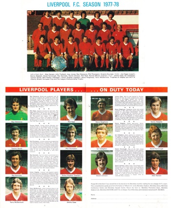 Pen pics of Liverpool from match programme