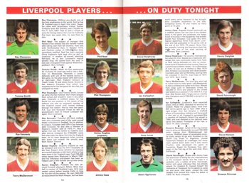 Pen pics of Liverpool from match programme