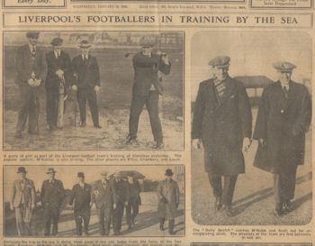 Liverpool's footballers in training by the sea - 20 January 1926