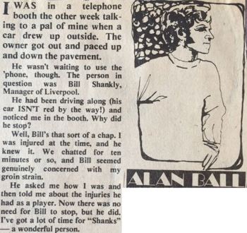 Shanks a wonderful person, says Alan Ball