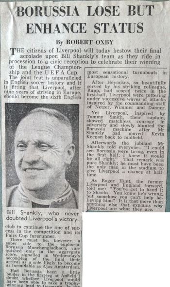 Borussia lose but enhance status - May 1973